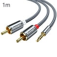 thumbnail image 2 of fastboy 3.5mm to RCA Braided Cable Splitter Cord TV Computer Amplifier Audio Adapter Cable, 1 Meter 1m, 2 of 6