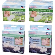NuAngel All-Natural Washable Cotton & Biodegradable Disposable Cotton Nursing Pad Set, White