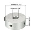thumbnail image 2 of Uxcell Shaft Collar 0.24 Inch Bore Double Split Aluminum Clamping Collar Shaft Collars with Set Screw Silver Tone, 2 of 4