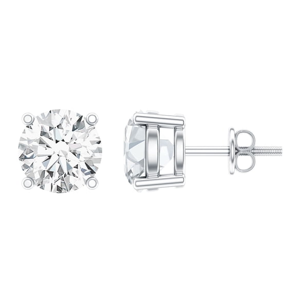 Rosec Jewels Lab Grown Diamond Stud Earrings - with Screw Back - IGI Certified (E-VS1 Grade) - Ready to Gift with Jewelry Box, 925 Sterling Silver