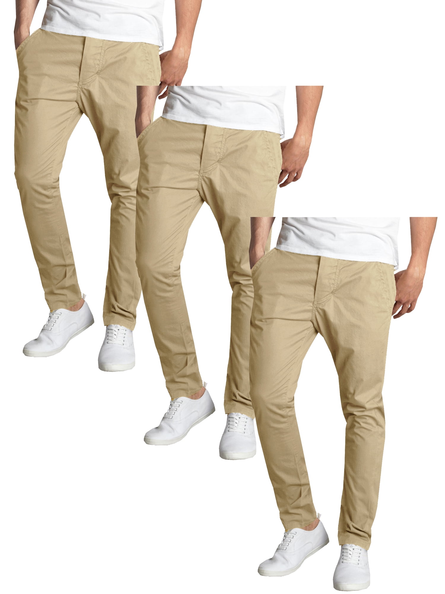 Mens Stallion Chino Trousers Slim Fit Stretch Jeans Casual Cotton Designer New