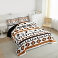 thumbnail image 3 of Homewish Vintage Aztec Geometric Bedding Comforter Set,Rustic Farmhouse Cabin Twin Comforter Sets,White Orange Bedding Set For Adults,Luxury Bedroom Decor Reversible,2-Piece, 3 of 8