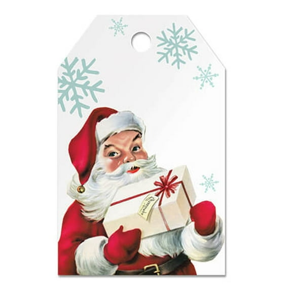 Vintage Santa Holiday Gift Tags - 2 1/4in. x 3 1/2in. - 50 Pack (PTVC1)