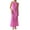 Hot Pink, variant on Women's 3D Floral Crochet Maxi Dress, Sexy Backless Halter Neck Hollow Out Gown, Sleeveless Knit Beach Cover Up with Side Slit