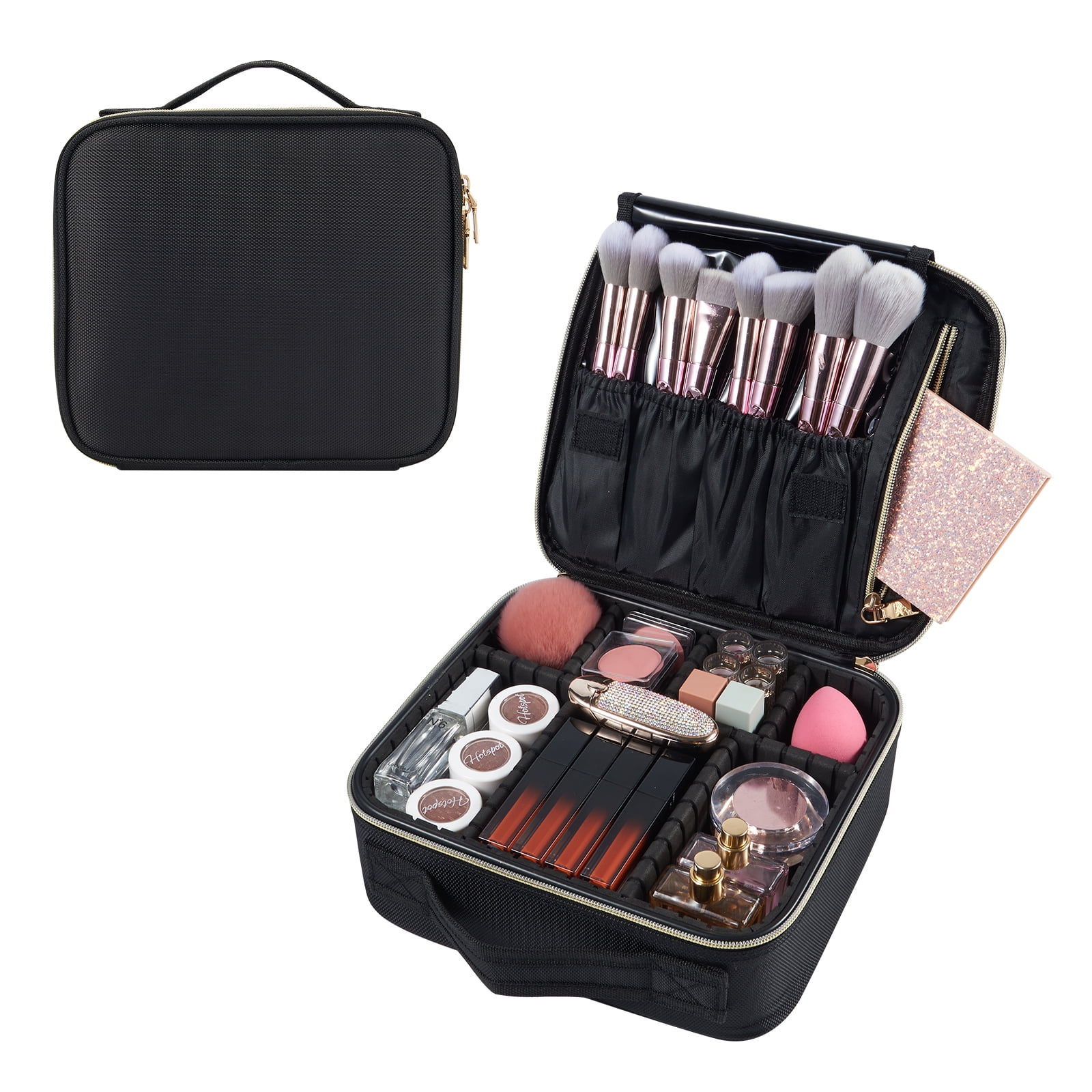 Joligrace Travel Makeup Bag Organizer Large Makeup Case with Dividers Cosmetic Train Case Toiletry - Walmart.com