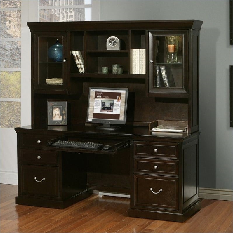 Martin Furniture Fulton Credenza With Hutch In Espresso Walmart