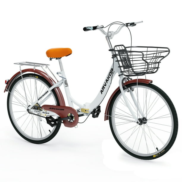 Arvakor 26 Inch Women Bike Classic Bicycle Retro Bicycle Cruiser Bike White Walmart Com