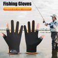 thumbnail image 3 of 1 par de guantes de ciclismo 2 dedos cortados Guantes deportivos Antideslizante Ropa de pesca antideslizante, 3 of 7