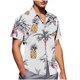 thumbnail image 1 of Mens Casual de Manga Corta Botón Abajo Camisas de Impresión Turndown Cuello Botón Camisa Poliéster, Moda de Verano Superior para Hombres Al Aire Libre, 1 of 6