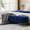 Navy Blue, variant on Teddy Fleece Upholstered Storage Bench, 64.5" End of Bed Bench with Hidden Storage, Bedroom Ottoman Bench with Gold Metal Legs, Beige