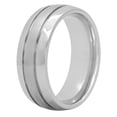 thumbnail image 4 of Men's Titanium Grooved Dome Wedding Band - Mens Ring, 4 of 4