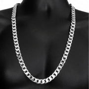 White Gold Filled High Polish Finsh Chain - Cuban Link