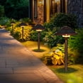 thumbnail image 3 of Gigalumi Warm White Solar LED Landscape Light , Gold-Red Bronze Aluminum, Waterproof Path Light 2-Pack, 3 of 7
