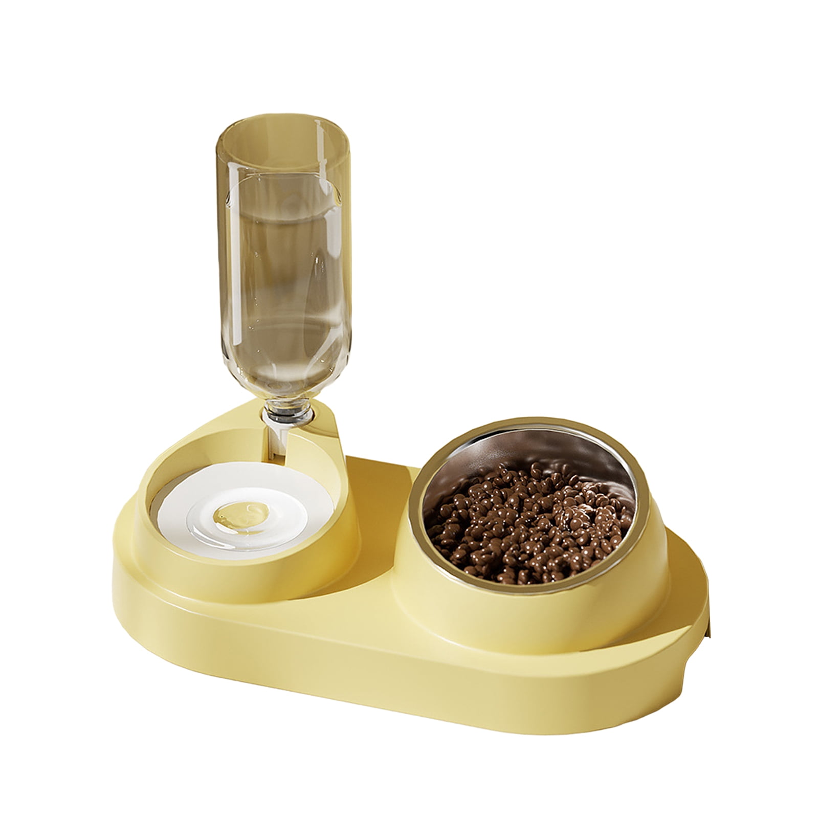 YIFAEUX Pet Feeder 2-in-1 Pet Feeding Bowl Dog Cat Automatic Water Dispenser with Removable Stainless Steel Bowls Pet Supplies
