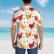 thumbnail image 4 of Balery Flower Chicken Camisas hawaianas de manga corta para hombre, camisas playeras de corte holgado, camisas de vacaciones con botones,XX-Large, 4 of 7