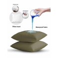 thumbnail image 5 of Waterproof Outdoor Throw Pillows with Inserts 12"x20" Set of 2, Sage Green Soft Decorative Pillowcases for Couch Bedroom, Brown Solid Color Simple Abstract Pillow Covers for Sofa Living Room, 5 of 8