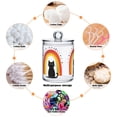 thumbnail image 6 of Yayeee 2 Pack Qtip Holder Bathroom Cotton Swab Canister with Lid Clear Dispenser Set, Black Cat Rainbow, 6 of 6