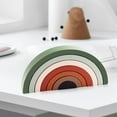 thumbnail image 2 of 7Pcs Wooden Rainbow Toy, Children Early Development Gift , Green, 2 of 7