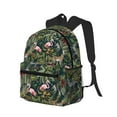 thumbnail image 2 of Haiem Flamingos And Palm Leaves Lightweight Backpack for School, Classic Basic Water Resistant Casual Daypack for Travel with Bottle Side Pockets, 2 of 8