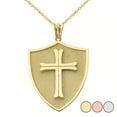 thumbnail image 1 of CRUSADER SHIELD IN GOLD (YELLOW/ROSE/WHITE) :  10K  Pendant with 18" chain, 1 of 1