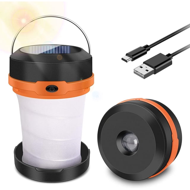Lámpara de camping, linterna portátil recargable por USB, minilinterna portátil con 3 modos de iluminación ajustables, para bricolaje, sótano, tienda de campaña, iluminación de emergencia
