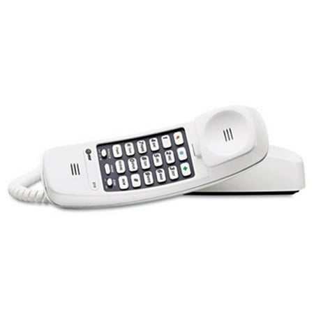 AT&T 210 Corded Trimline Telephone, Illuminated Keypad, White