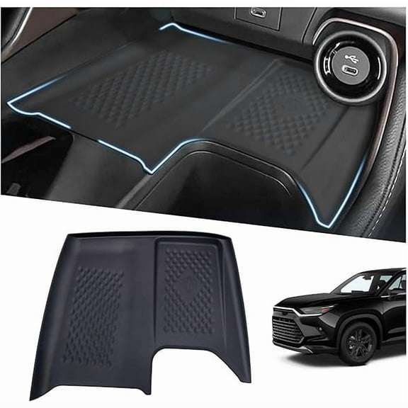 Wireless Charging Anti-Slip Mat Fit for 2025 2025 Toyota Grand Highlander, Silicone Waterproof & Stain-Resistant Car Center Console Phone Charger Protective Pad Liner Accessories(1PCS, Black)