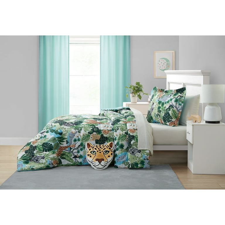 Your Zone 5 Piece Green Jungle Polyester Bedding Set for Kids