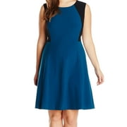 Angle View: Nine West NEW Blue Lagoon Womens Size 16W Plus Colorblock Sheath Dress