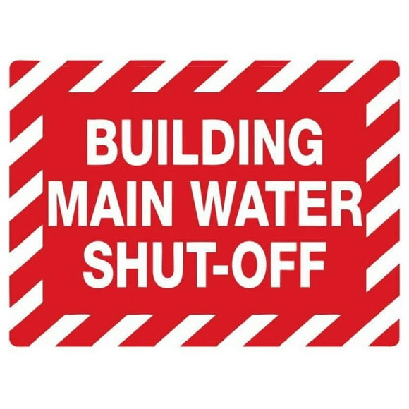 Size: 16" x 12" - Main Water Shut Off Safety Sign Metal Wall Sign