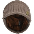 thumbnail image 3 of ZOELNIC Sports Winter Outdoor Knit Visor Hat Billed Beanie with Brim Warm Fleece Lined for Men and Women, 3 of 5