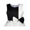 thumbnail image 4 of Girls Dress Bow Tie Black White Color Contrast Umbrella Sundress 12, 4 of 6