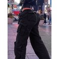thumbnail image 4 of Women Boyfriend‑Style Y2K Denim Jeans, Multi‑Pocket Button‑Front Solid‑Color Long Casual Work Trousers, Simple Commuter Daily Pants, 4 of 5