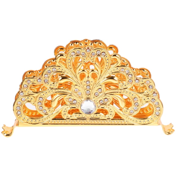KALLORY European Style Golden Napkin Holder Stand - Freestanding Tissue Rack for Kitchen and Dining Table Decor