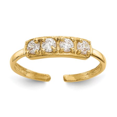 10K CZ Toe Ring Yellow Gold