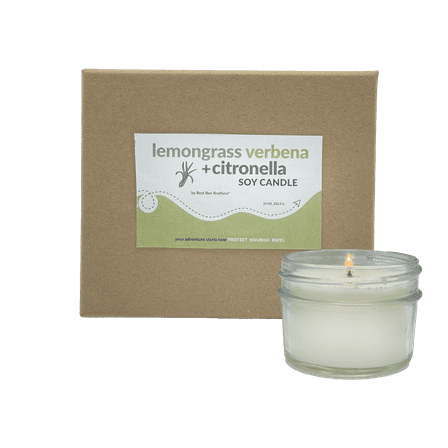Lemongrass and Verbena Scented Citronella Candle, Soy 3 oz, Best Bee Brothers