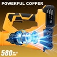 thumbnail image 3 of 21V Cordless Leaf Blower,160 MPH 580 CFM, 6 Speed Mode with 2x 4.0Ah Battery Pack and Charger,for Lawn Care, Patio Cleaning, Blowing Leaves and Dust, 3 of 10