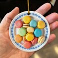 thumbnail image 3 of French Macarons Colorful Macaron Dessert Sweet Treat Lovers Christmas Ornament, Foodie Gift for Kitchen, Chef Cooking Food Novelty Xmas Ornament (Flat Printed Ceramic, NOT 3D), 3 of 3
