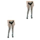 thumbnail image 1 of Jumpingount 1 Pair Fashionable Suspender Pantyhose Socks Comfortable Absorption Tights Fishnet Touch to Hole Breathable Design Sweat Type2 NO2, 1 of 6