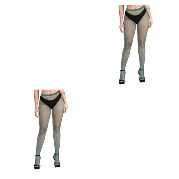Jumpingount 1 Pair Fashionable Suspender Pantyhose Socks Comfortable Absorption Tights Fishnet Touch to Hole Breathable Design Sweat Type2 NO2
