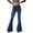 Sky Blue, variant on Women's Dark Wash High Waisted Flared Denim Jeans Retro Wide Leg