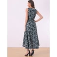 thumbnail image 4 of DARING DIVA Floral High Low Side Slit Midi Dress M Black, 4 of 6