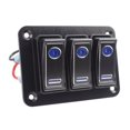 thumbnail image 1 of Rocker Switch Panel For Marine Car Boat Caravan Camper RV Accessories IP65 Waterproof Double Light Metal Switch ,RV Tool, 1 of 7