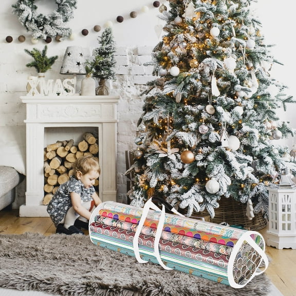 GETAJGHSD Wrapping Paper Container Storage PVC Clear Storage Organizer 1Set