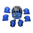 thumbnail image 1 of 7 piezas Casco de patinaje para el rodillo del casco para bicicletas para niños para niños pequeños al aire libre Azul negro, 1 of 8