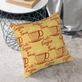 thumbnail image 6 of Square Throw Pillow Covers with Core, Cartoon Coffee Yellow Graffiti Pillows for Sofa Beds, 18" x 18" Multicolor, 6 of 9