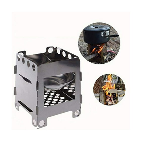 LSLJS Outdoor Camping Stove Portable Folding Stainless Steel Wood Stove, Home Accessories