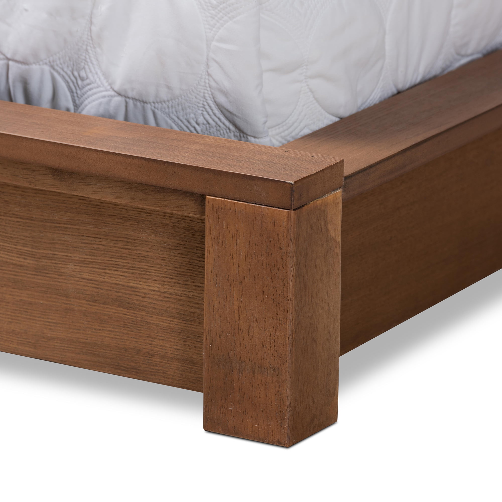 Baxton Studio Elina Contemporary/Modern Engineered Wood Storage Platform Bed, King, Walnut Brown