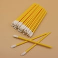 thumbnail image 1 of Nvzi 150 aplicadores de pinceles desechables para labios, aplicadores de lápiz labial negro, pinceles desechables para uñas, varitas de brillo de lápiz labial (amarillo), 1 of 3