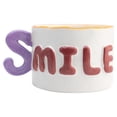 thumbnail image 1 of Taza de Cerámica Texturizada, Diseño Minimalista, Modelo SMILE en Relieve con Asa en Forma de S, Tarro para Bebidas Calientes, Capacidad 395 ml, 1 of 3